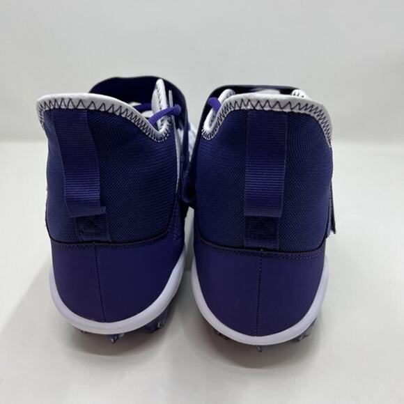 Nike Alpha Menace Pro 2 Mid Football Cleats White Purple Men's Size 15 - Picture 4 of 5